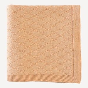 Kate Quinn Herringbone Sweater Blanket Apricot NWT